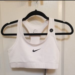 White Nike sports bra